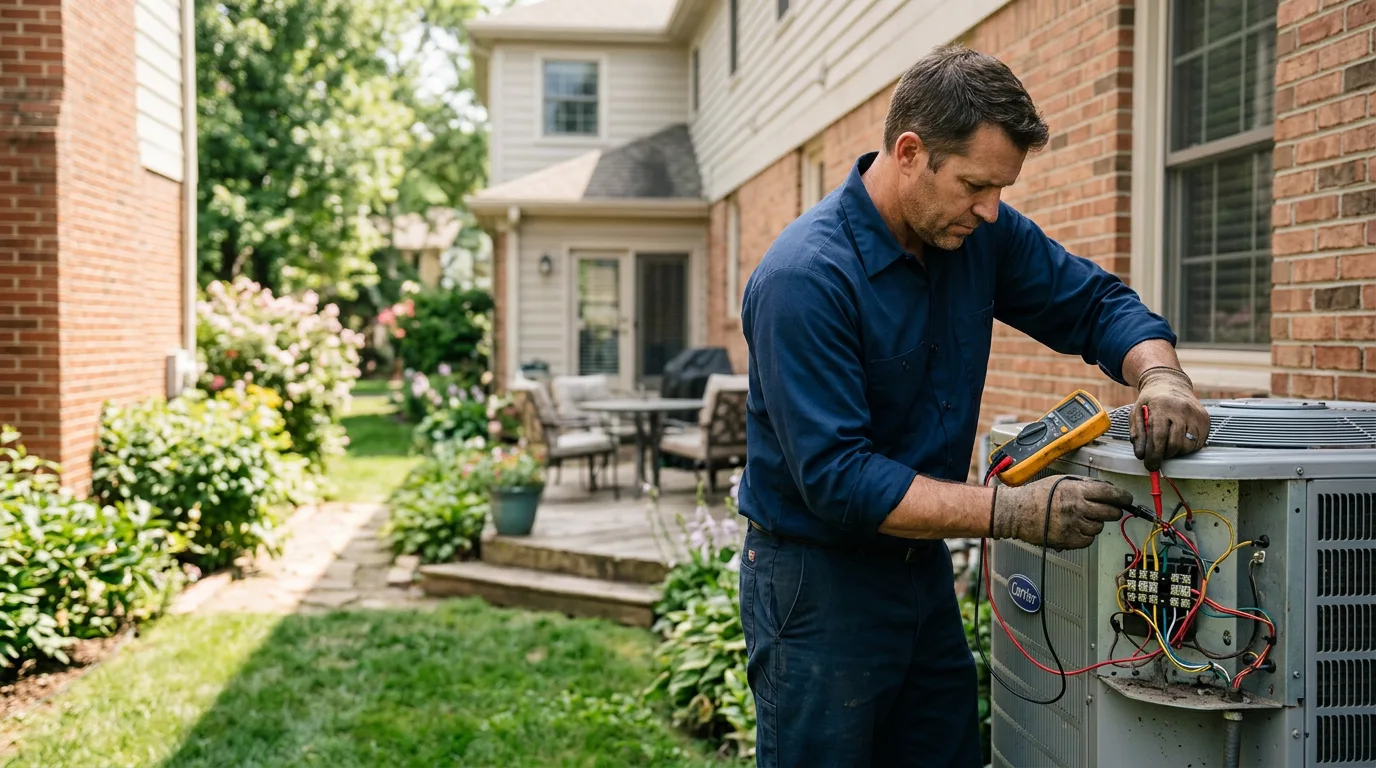 HVAC technician working near Springville, IN